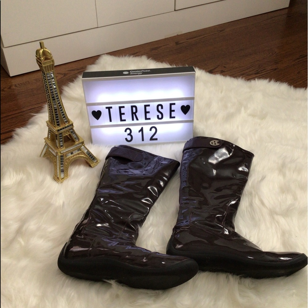 Cole Haan Purple Patent Melanie Rain Boot Sz10